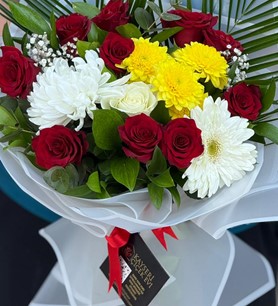 Anastasya gül buketi, gerbera aranjmanı, karma çiçek buketi