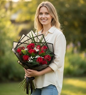 kırmızı gül buketi, 11 kırmızı gül, gül buketi