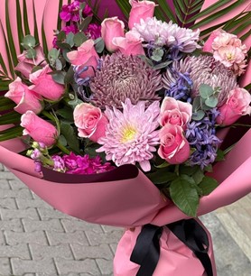 pembe gül buketi, anastasya çiçeği, ithal gül siparişi