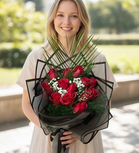 kırmızı gül buketi, 13 kırmızı gül, gül buketi