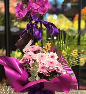 mor orkide, orkide aranjmanı, mor çiçek