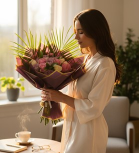 kayseri çiçekçi, renkli gül buketi, ithal gül