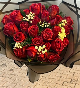 kırmızı gül buketi, 25 kırmızı gül, gül buketi