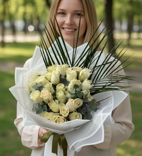 ithal beyaz gül, beyaz gül buketi, 30 gül buketi