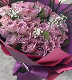 ithal lila gül, lila gül buketi, 30 gül buketi