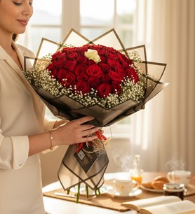 40 kırmızı gül buketi, Kayseri çiçekçi, beyaz gül buketi