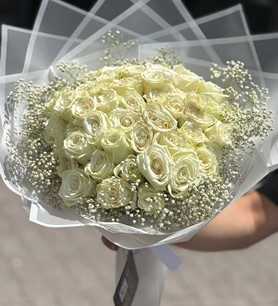 41 Beyaz Gül Buketi