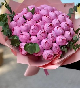 pembe yapay şakayık, dekoratif buket, hediye çiçek