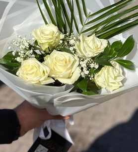 beyaz gül buketi, fenix cipso, beyaz çiçek