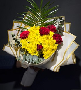 5 Gül Sarı Papatya