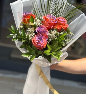 5 Turuncu Ekvator Gül Buketi