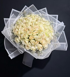 51 Beyaz Gül Buketi