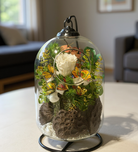 Solmayan gül, beyaz solmayan gül fiyat, askılı fanus çiçek, 