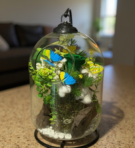 Yeşil solmayan gül, askılı fanus çiçek, şoklanmış yeşil gül 