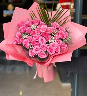 pembe gül buketi, çardak gül, pembe çiçek