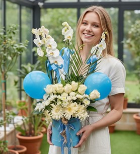 erkek bebek çiçeği, doğum aranjmanı, Kayseri çiçekçi