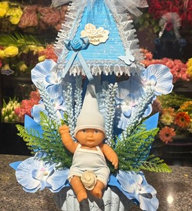 Erkek Bebek Şemsiyeli Çiçek