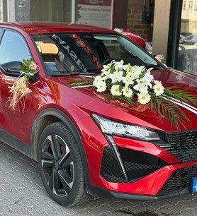 Gelin arabası süsleme, düğün aracı süsleme, Kayseri Çiçek Ev