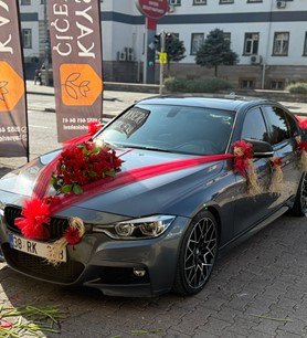 Gelin arabası süsleme, düğün aracı süsleme, Kayseri Çiçek Ev