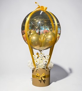 Gold balon kutusu, sürpriz balonlu ayıcık kutusu, ayıcık ve 