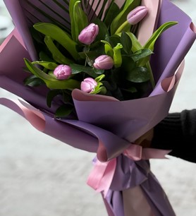 pembe lale buketi, ithal lale, kayseri çiçek