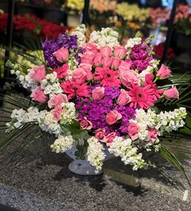 ithal pembe gül aranjmanı, şebboy aranjmanı, hüsnü yusuf çiç