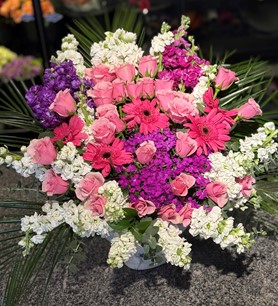 ithal pembe gül aranjmanı, şebboy aranjmanı, hüsnü yusuf çiç