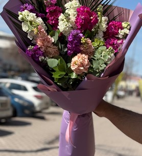 renkli şebboy buketi, şebboy çiçeği, mis kokulu buket