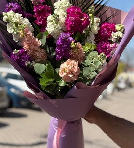 renkli şebboy buketi, şebboy çiçeği, mis kokulu buket