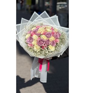 ithal renkli gül, gül buketi Kayseri, 41 gül buketi
