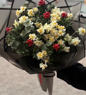 nergis ve kokina buketi, kokina buketi, kayseri çiçekçi