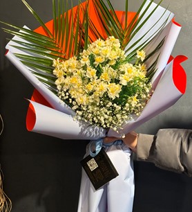 nergis buketi, 25 dal nergis, standart nergis buketi