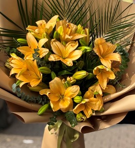 sarı lilyum buketi, Kayseri çiçekçi, Kayseri Çiçek Evi