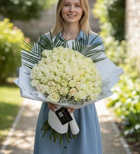 ithal beyaz gül, 101 beyaz gül, beyaz paket gül