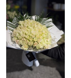 ithal beyaz gül, 101 beyaz gül, beyaz paket gül