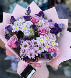 İthal Renkli Çiçek Buketi