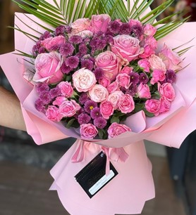 İthal Renkli Çiçek Buketi