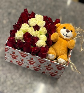 Kalp Kutu Sevdiğinin Baş Harfi ve Ayıcık