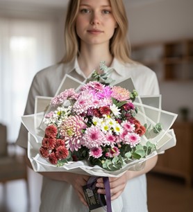 kasımpatı buketi, canlı çiçek, taze çiçek aranjmanı