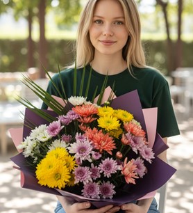 kasımpatı buketi, mevsim çiçekleri, çiçek buketi