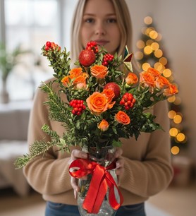 Kokina aranjman, çardak gül, yılbaşı çiçeği