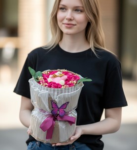 yapay çiçek, ledli kutu, hediye çiçek