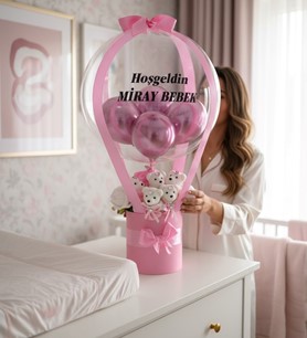isimli balon kutusu, Kayseri çiçekçi, ledli hediye kutusu