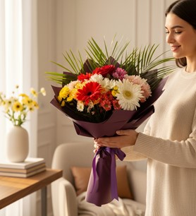 Mevsim buketi  Taze çiçek aranjmanı  Canlı çiçek buketi