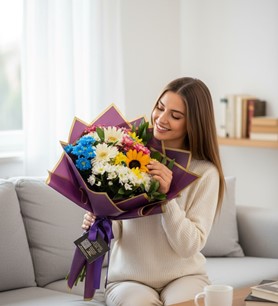 mevsim buketi, Kayseri çiçekçi, renkli çiçek buketi